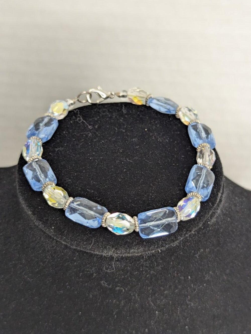 Handmade blue yellow toned bracelet